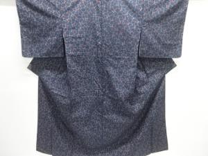 未使用品　石畳模様織り出し手織り紬着物